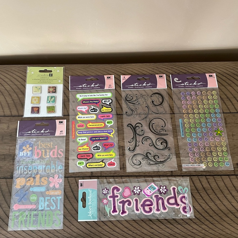 Various Scrapbooking Stickers 6 Small Packs